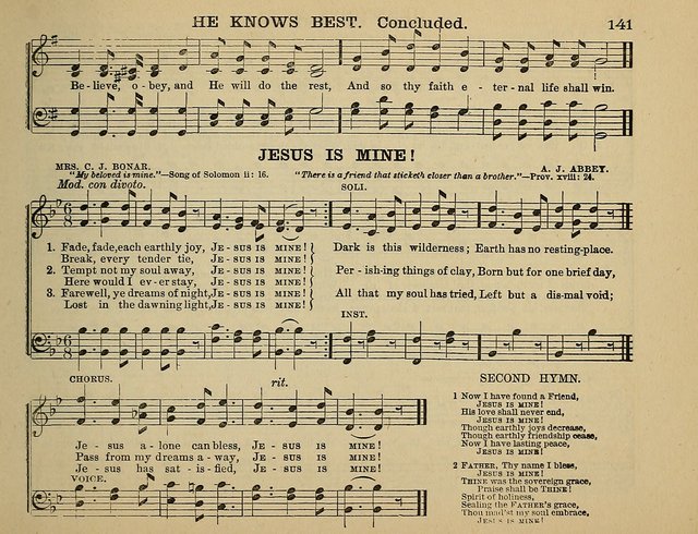 The Banner of Victory: a choice selection of songs, duets, quartets, and choruses, for Sunday schools, prayer and praise meetings, and the fireside page 141