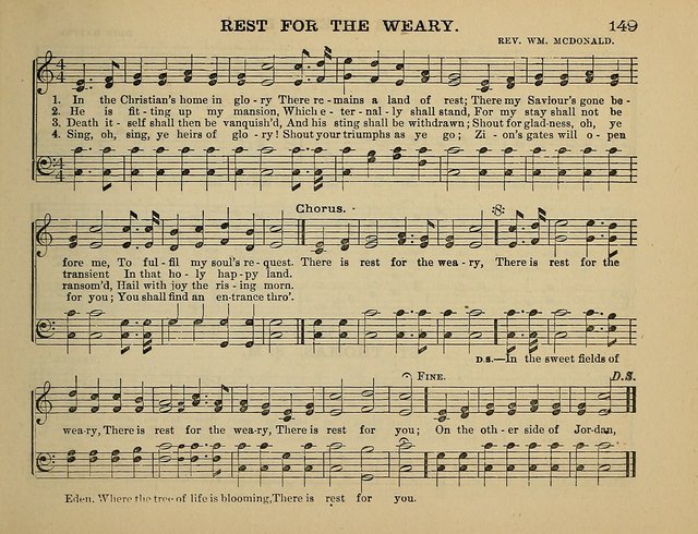 The Banner of Victory: a choice selection of songs, duets, quartets, and choruses, for Sunday schools, prayer and praise meetings, and the fireside page 149