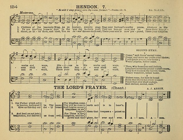 The Banner of Victory: a choice selection of songs, duets, quartets, and choruses, for Sunday schools, prayer and praise meetings, and the fireside page 154