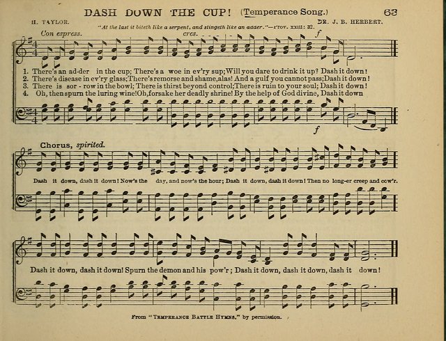 The Banner of Victory: a choice selection of songs, duets, quartets, and choruses, for Sunday schools, prayer and praise meetings, and the fireside page 63