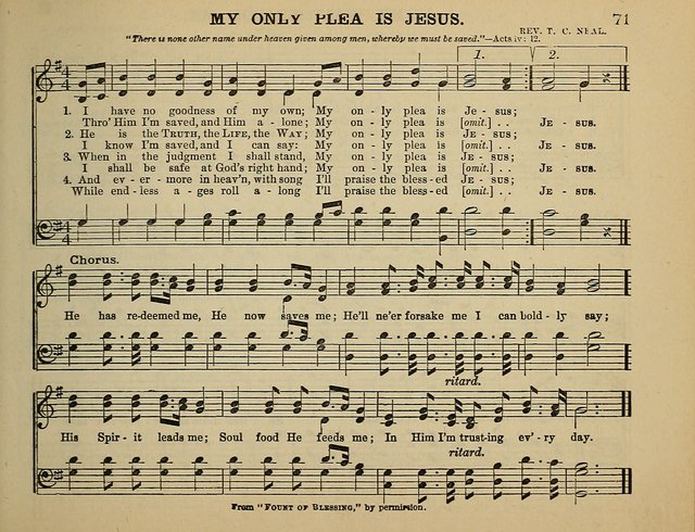 The Banner of Victory: a choice selection of songs, duets, quartets, and choruses, for Sunday schools, prayer and praise meetings, and the fireside page 71