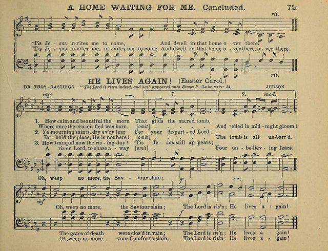 The Banner of Victory: a choice selection of songs, duets, quartets, and choruses, for Sunday schools, prayer and praise meetings, and the fireside page 73