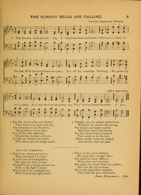 The Carol: a book of religious songs for the Sunday school and the home page 9