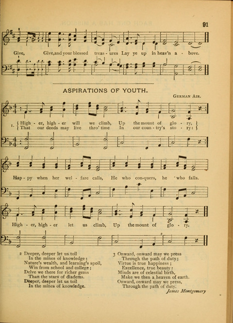 The Carol: a book of religious songs for the Sunday school and the home page 91