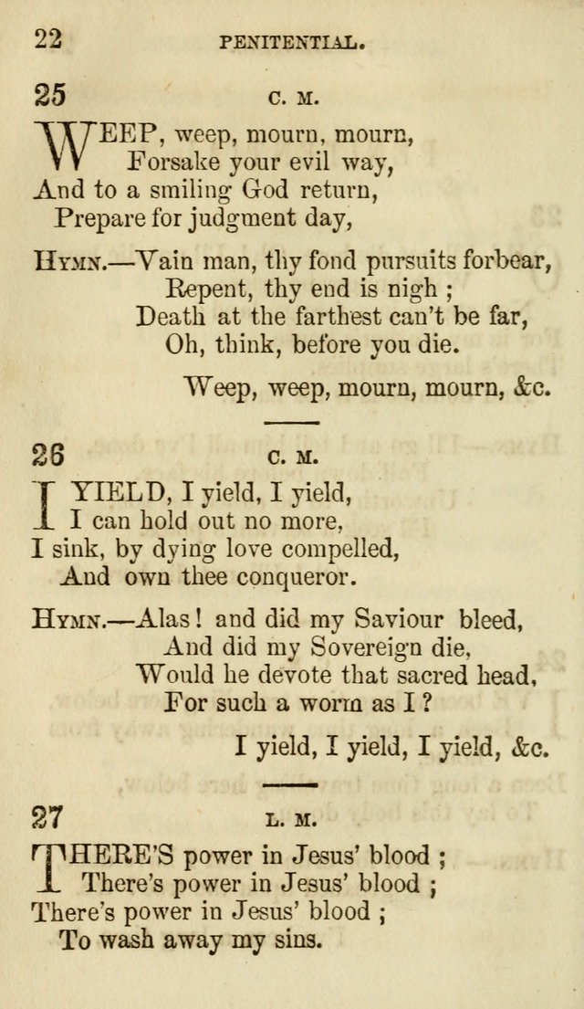 The Chorus: or, a collection of choruses and hymns, selected and original, adapted especially to the class-room, and to meetings for prayer and Christian conference (7th ed., Imp. and Enl.) page 22