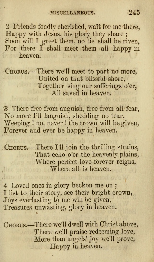 The Chorus: or, a collection of choruses and hymns, selected and original, adapted especially to the class-room, and to meetings for prayer and Christian conference (7th ed., Imp. and Enl.) page 245