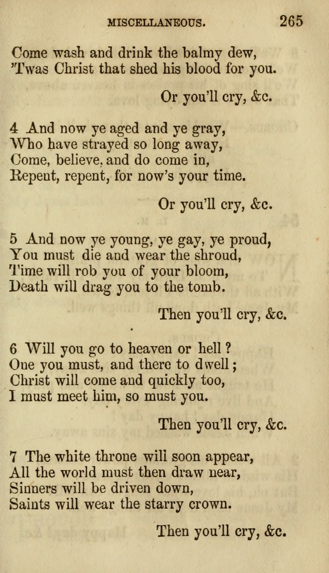 The Chorus: or, a collection of choruses and hymns, selected and original, adapted especially to the class-room, and to meetings for prayer and Christian conference (7th ed., Imp. and Enl.) page 265