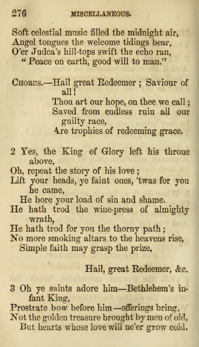 The Chorus: or, a collection of choruses and hymns, selected and original, adapted especially to the class-room, and to meetings for prayer and Christian conference (7th ed., Imp. and Enl.) page 276