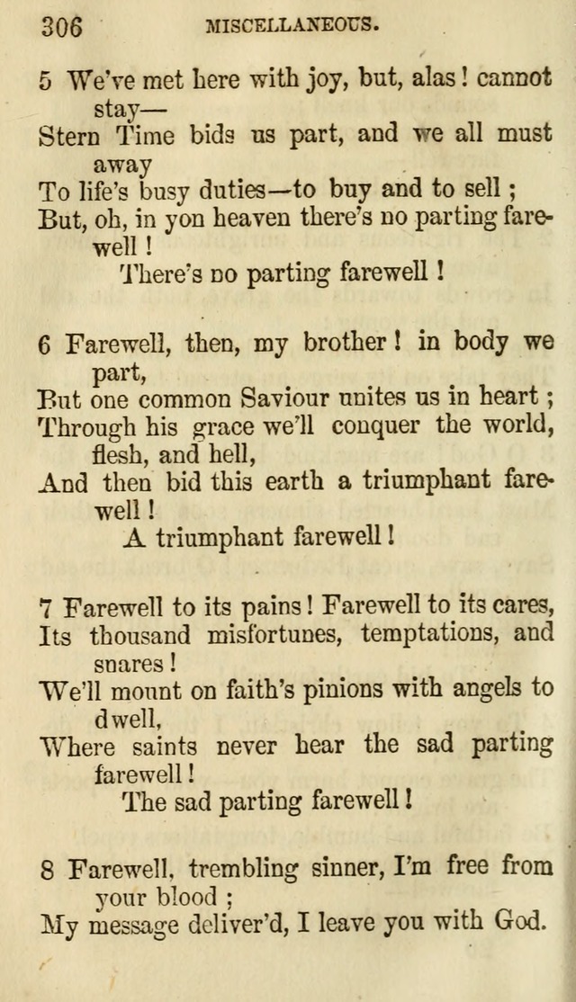 The Chorus: or, a collection of choruses and hymns, selected and original, adapted especially to the class-room, and to meetings for prayer and Christian conference (7th ed., Imp. and Enl.) page 306