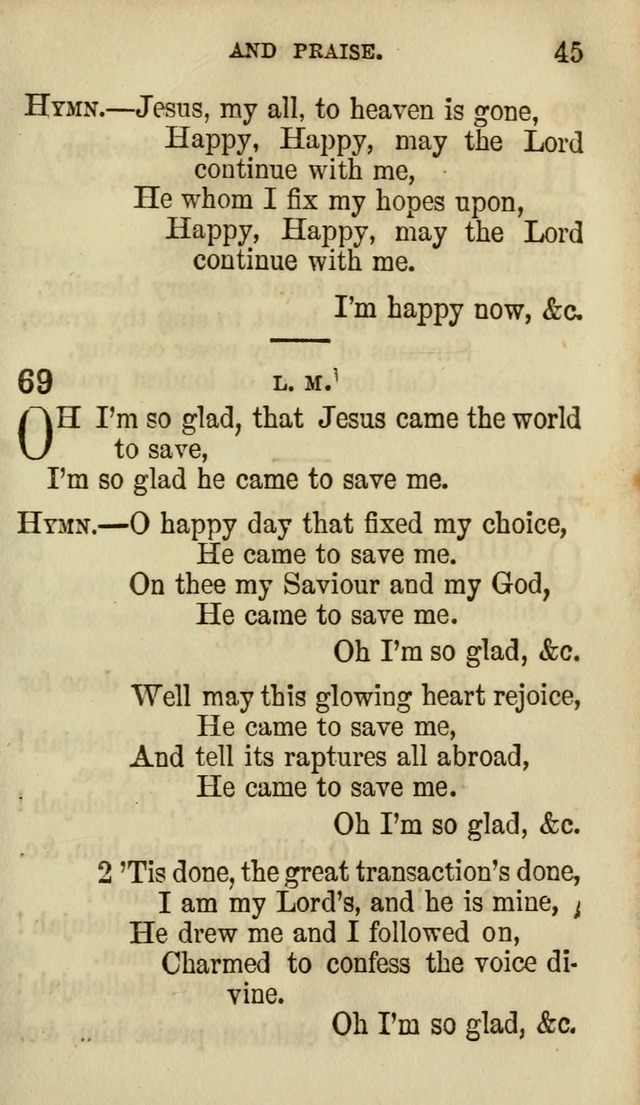 The Chorus: or, a collection of choruses and hymns, selected and original, adapted especially to the class-room, and to meetings for prayer and Christian conference (7th ed., Imp. and Enl.) page 45