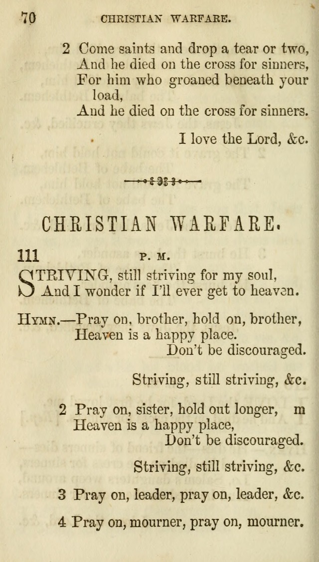 The Chorus: or, a collection of choruses and hymns, selected and original, adapted especially to the class-room, and to meetings for prayer and Christian conference (7th ed., Imp. and Enl.) page 70