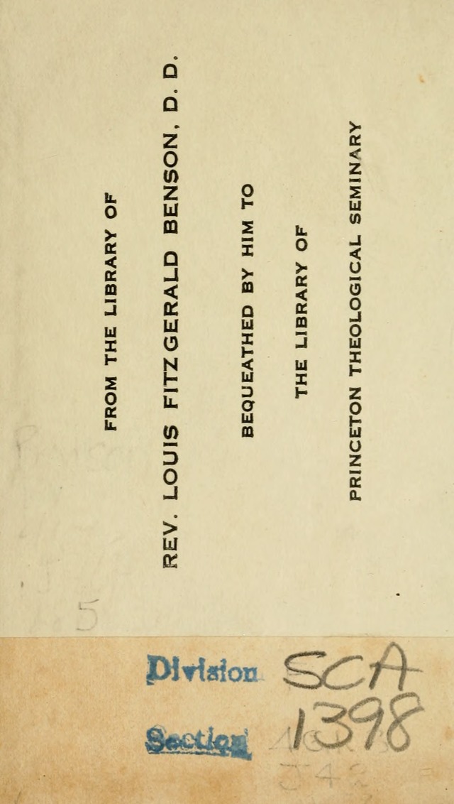 The Chorus: or, a collection of choruses and hymns, selected and original, adapted especially to the class-room, and to meetings for prayer and Christian conference (7th ed., Imp. and Enl.) page ii