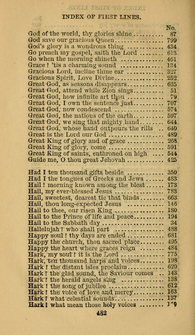 The Canadian Baptist Hymn Book page 482