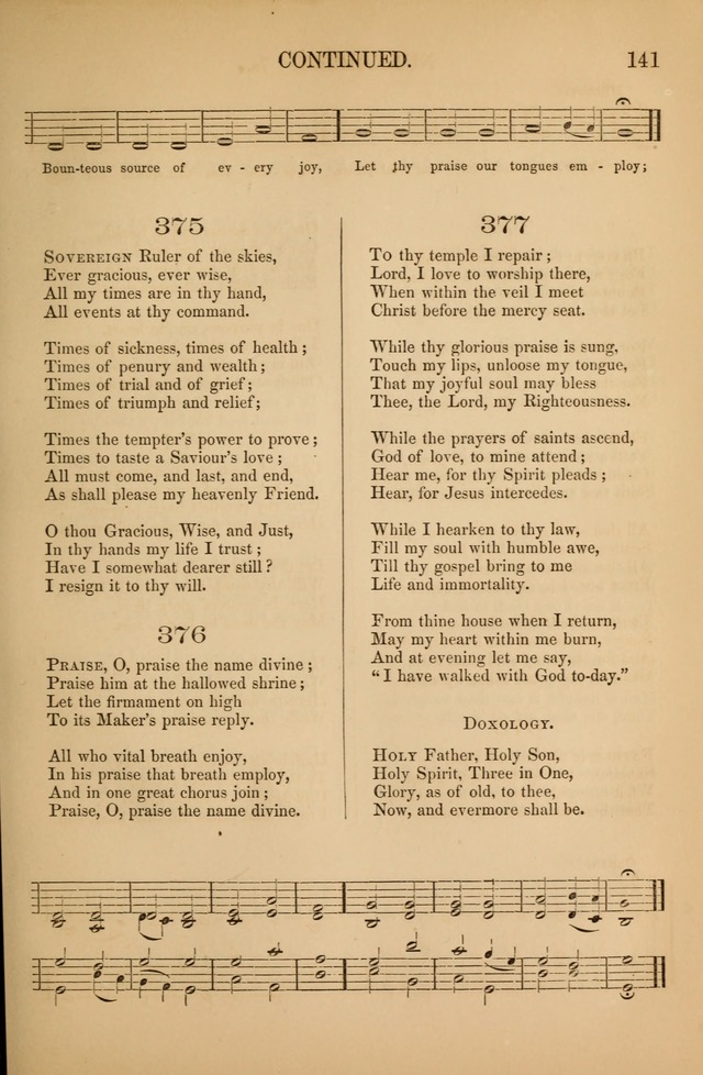 Church Choral-Book: containing tunes and hymns for congregational singing, and adapted to choirs and social worship page 141