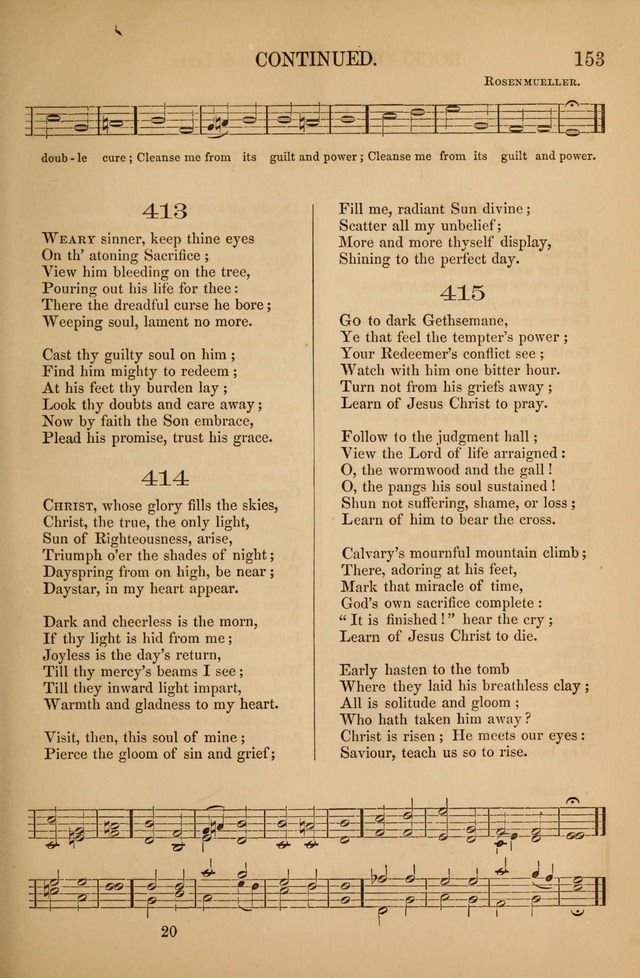 Church Choral-Book: containing tunes and hymns for congregational singing, and adapted to choirs and social worship page 153