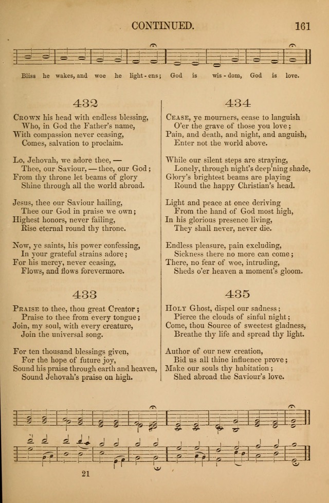 Church Choral-Book: containing tunes and hymns for congregational singing, and adapted to choirs and social worship page 161