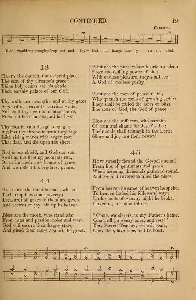 Church Choral-Book: containing tunes and hymns for congregational singing, and adapted to choirs and social worship page 19