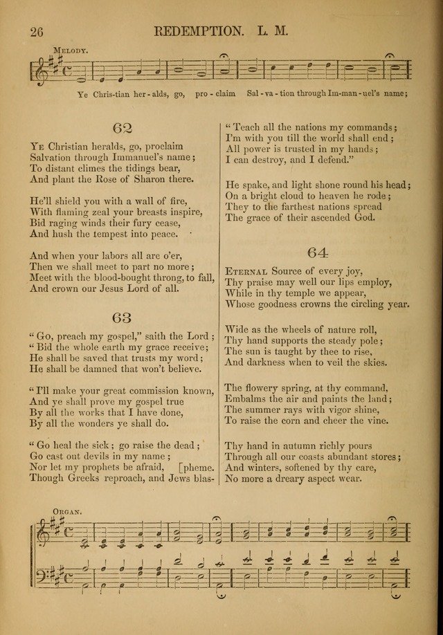 Church Choral-Book: containing tunes and hymns for congregational singing, and adapted to choirs and social worship page 26