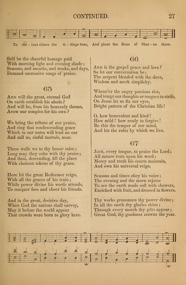 Church Choral-Book: containing tunes and hymns for congregational singing, and adapted to choirs and social worship page 27