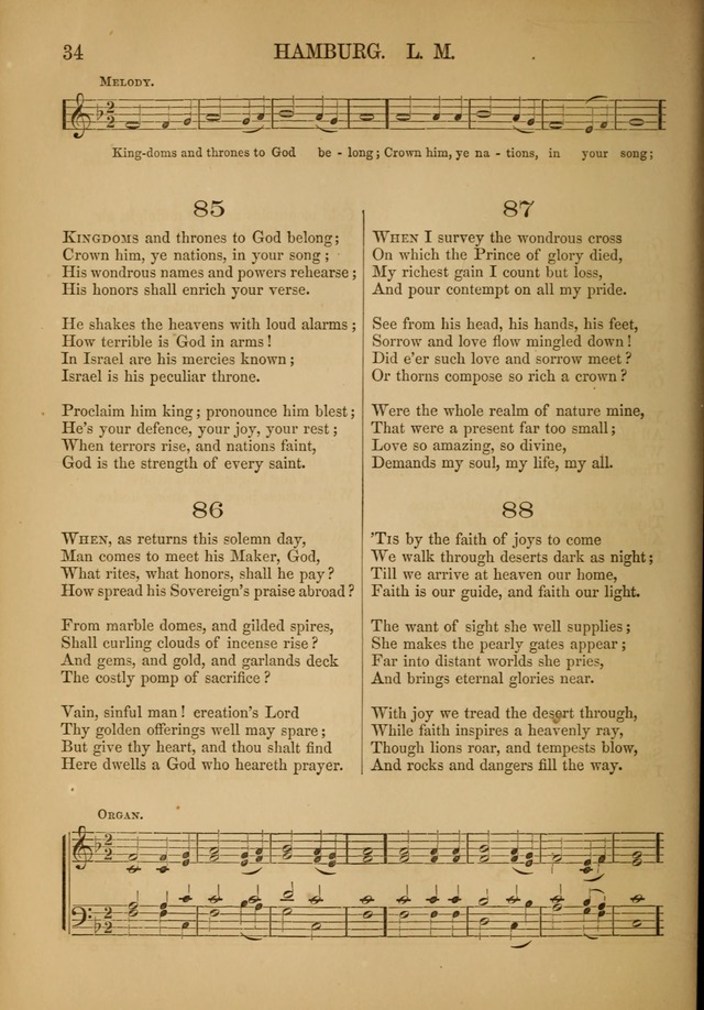 Church Choral-Book: containing tunes and hymns for congregational singing, and adapted to choirs and social worship page 34