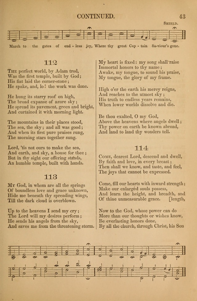 Church Choral-Book: containing tunes and hymns for congregational singing, and adapted to choirs and social worship page 43