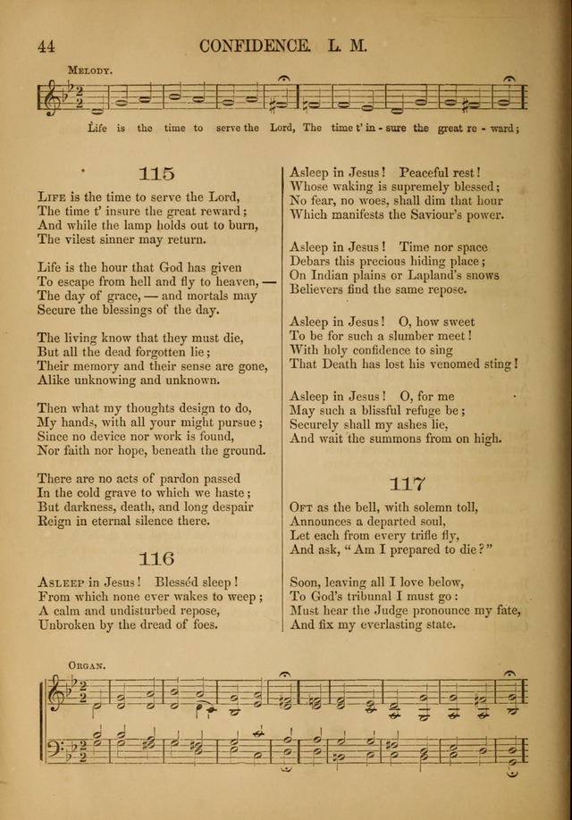 Church Choral-Book: containing tunes and hymns for congregational singing, and adapted to choirs and social worship page 44