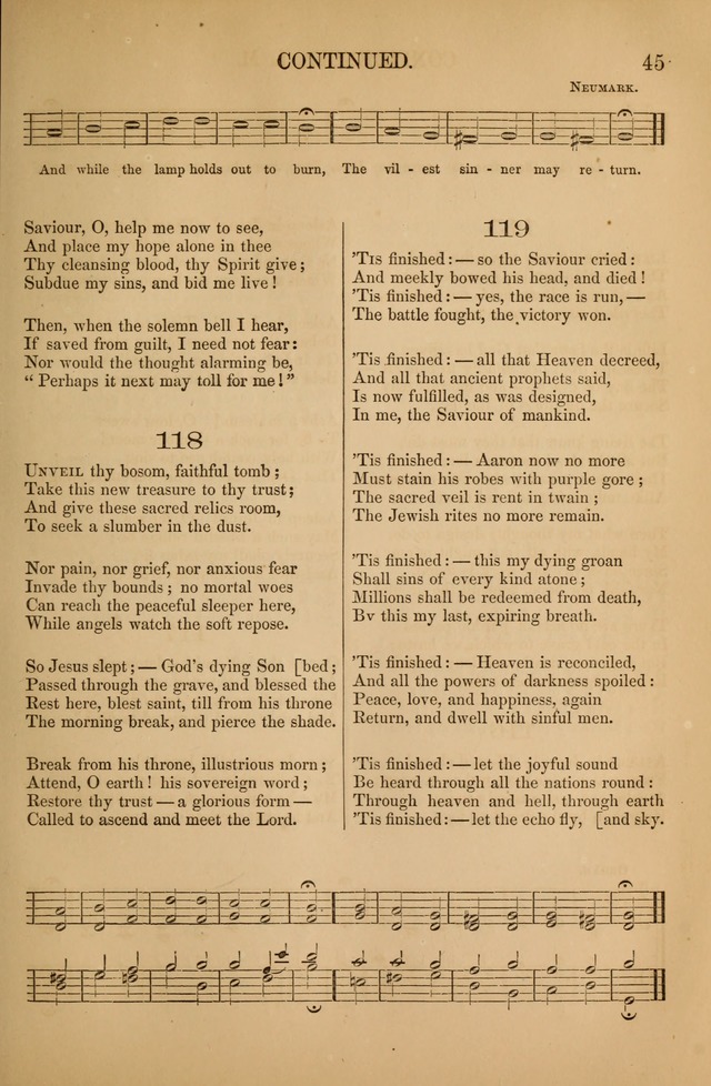 Church Choral-Book: containing tunes and hymns for congregational singing, and adapted to choirs and social worship page 45