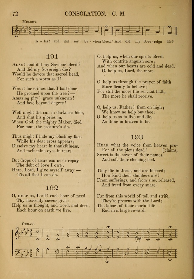 Church Choral-Book: containing tunes and hymns for congregational singing, and adapted to choirs and social worship page 72