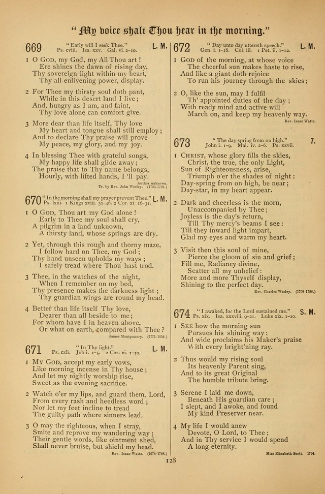 The Clifton Chapel Collection of "Psalms, Hymns, and Spiritual Songs": for public, social and family worship and private devotions at the Sanitarium, Clifton Springs, N. Y. page 128