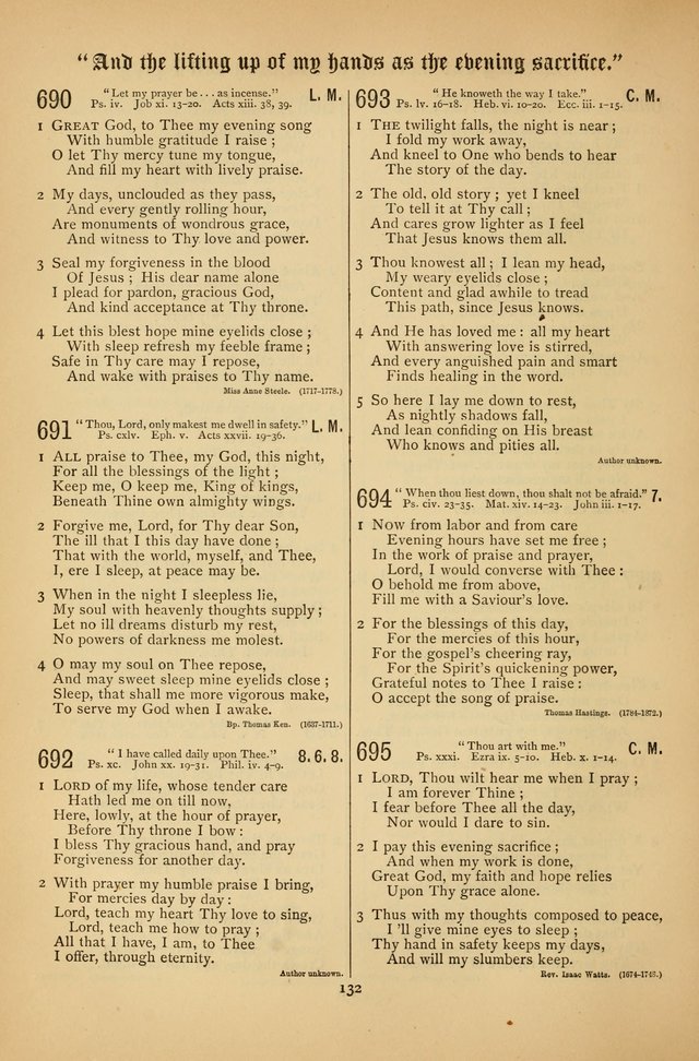 The Clifton Chapel Collection of "Psalms, Hymns, and Spiritual Songs": for public, social and family worship and private devotions at the Sanitarium, Clifton Springs, N. Y. page 132