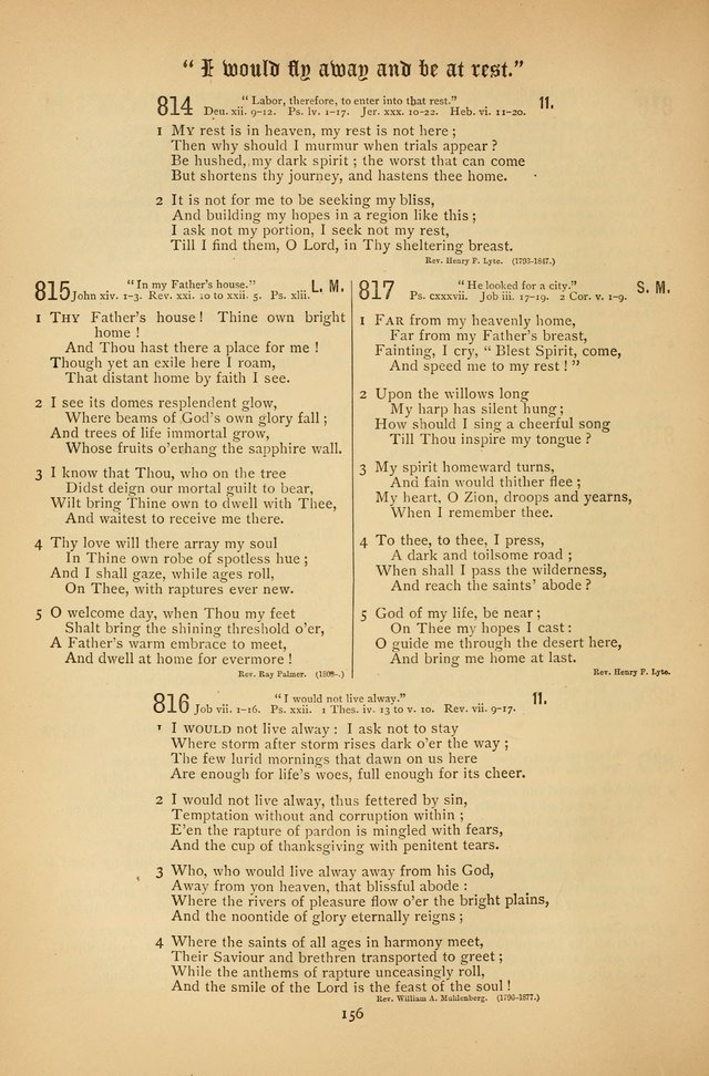 The Clifton Chapel Collection of "Psalms, Hymns, and Spiritual Songs": for public, social and family worship and private devotions at the Sanitarium, Clifton Springs, N. Y. page 156