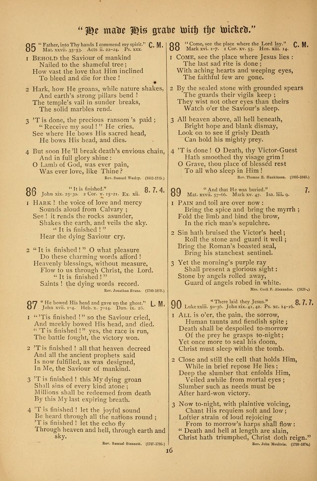 The Clifton Chapel Collection of "Psalms, Hymns, and Spiritual Songs": for public, social and family worship and private devotions at the Sanitarium, Clifton Springs, N. Y. page 16