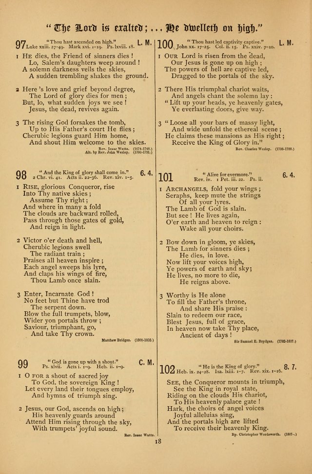 The Clifton Chapel Collection of "Psalms, Hymns, and Spiritual Songs": for public, social and family worship and private devotions at the Sanitarium, Clifton Springs, N. Y. page 18