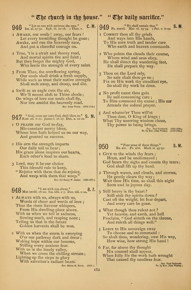 The Clifton Chapel Collection of "Psalms, Hymns, and Spiritual Songs": for public, social and family worship and private devotions at the Sanitarium, Clifton Springs, N. Y. page 182