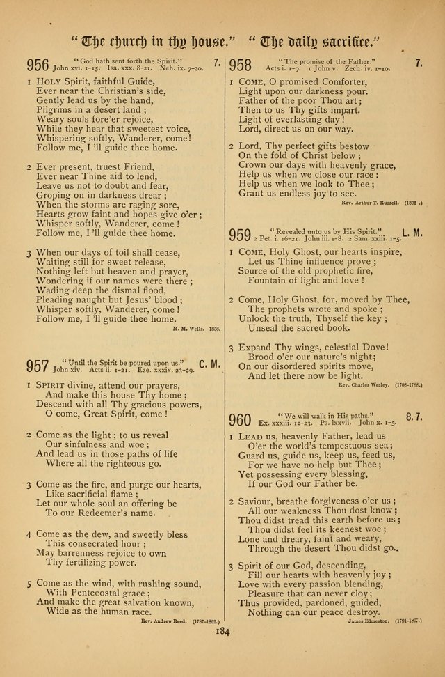 The Clifton Chapel Collection of "Psalms, Hymns, and Spiritual Songs": for public, social and family worship and private devotions at the Sanitarium, Clifton Springs, N. Y. page 184