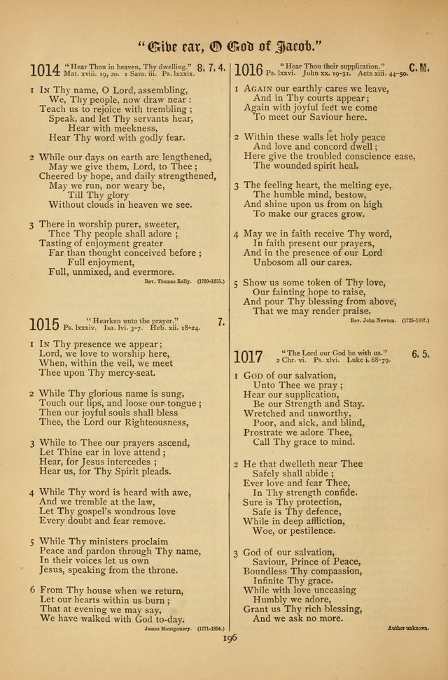 The Clifton Chapel Collection of "Psalms, Hymns, and Spiritual Songs": for public, social and family worship and private devotions at the Sanitarium, Clifton Springs, N. Y. page 196