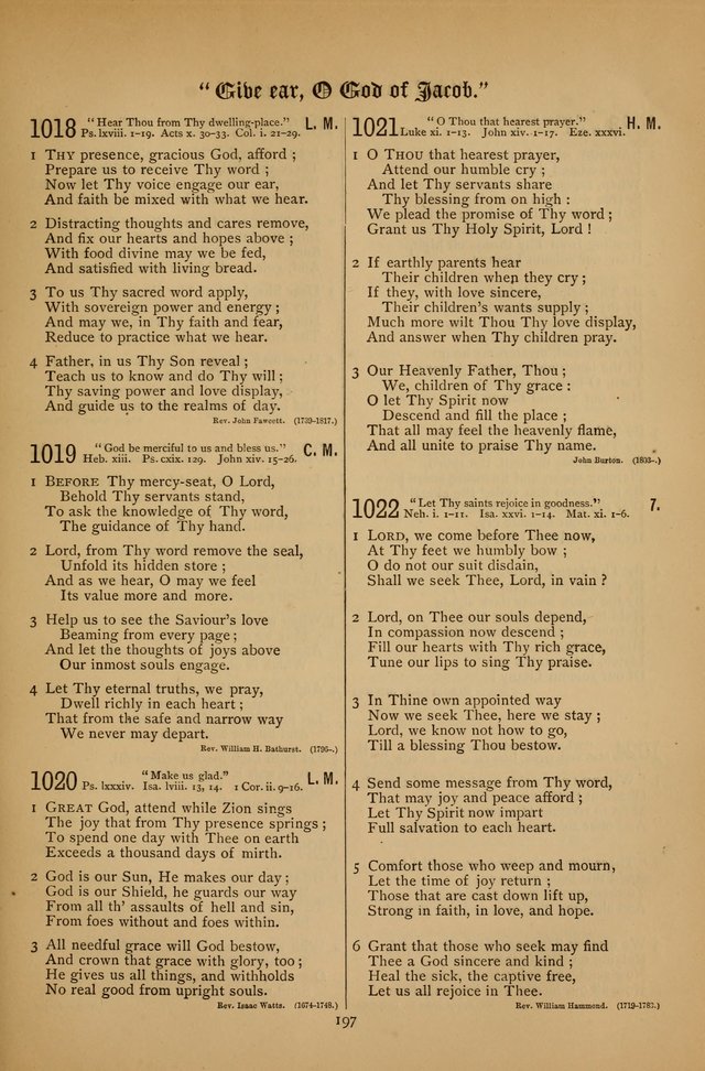 The Clifton Chapel Collection of "Psalms, Hymns, and Spiritual Songs": for public, social and family worship and private devotions at the Sanitarium, Clifton Springs, N. Y. page 197