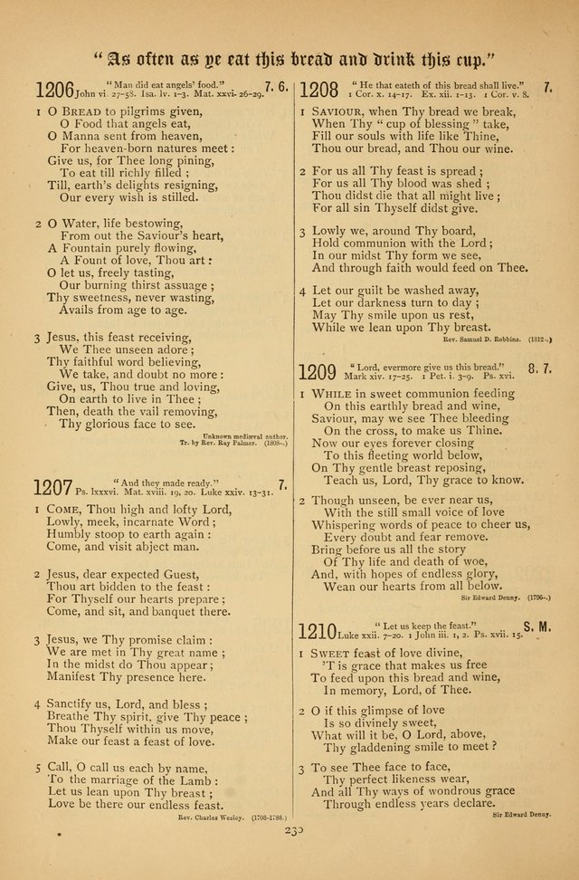 The Clifton Chapel Collection of "Psalms, Hymns, and Spiritual Songs": for public, social and family worship and private devotions at the Sanitarium, Clifton Springs, N. Y. page 230