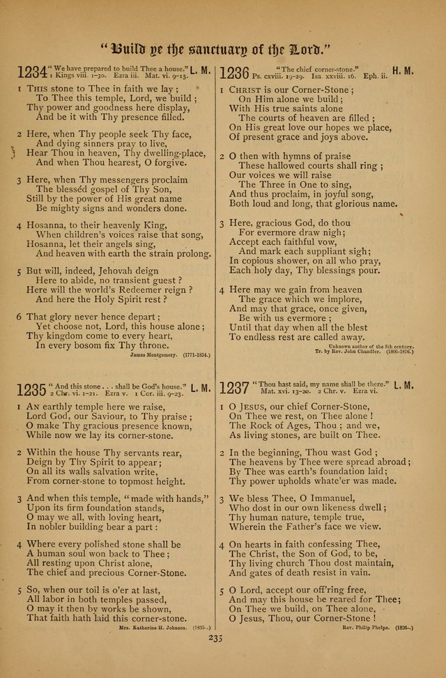 The Clifton Chapel Collection of "Psalms, Hymns, and Spiritual Songs": for public, social and family worship and private devotions at the Sanitarium, Clifton Springs, N. Y. page 235