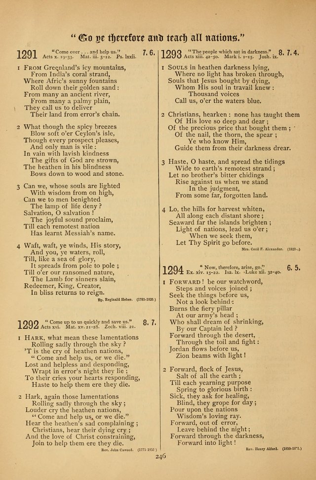 The Clifton Chapel Collection of "Psalms, Hymns, and Spiritual Songs": for public, social and family worship and private devotions at the Sanitarium, Clifton Springs, N. Y. page 246