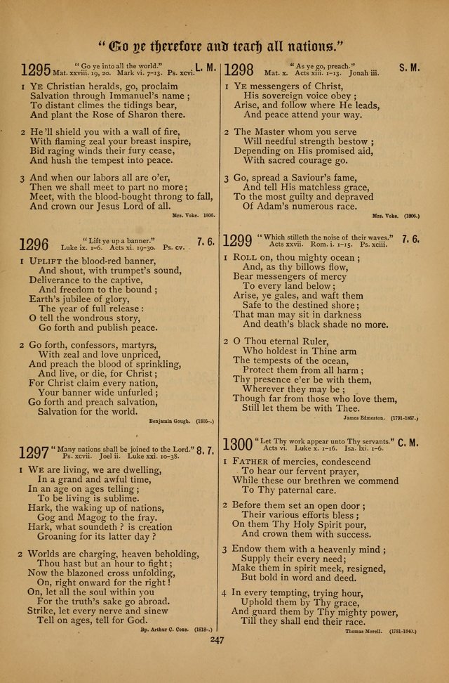 The Clifton Chapel Collection of "Psalms, Hymns, and Spiritual Songs": for public, social and family worship and private devotions at the Sanitarium, Clifton Springs, N. Y. page 247