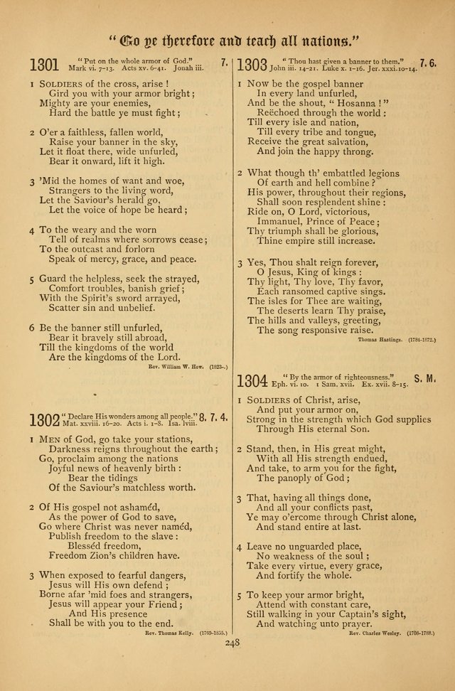 The Clifton Chapel Collection of "Psalms, Hymns, and Spiritual Songs": for public, social and family worship and private devotions at the Sanitarium, Clifton Springs, N. Y. page 248