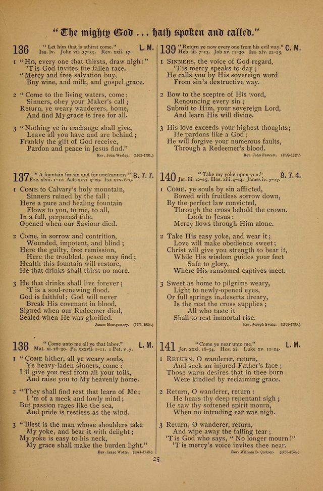 The Clifton Chapel Collection of "Psalms, Hymns, and Spiritual Songs": for public, social and family worship and private devotions at the Sanitarium, Clifton Springs, N. Y. page 25