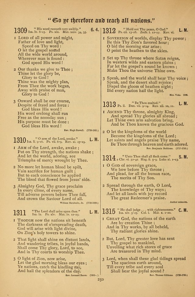 The Clifton Chapel Collection of "Psalms, Hymns, and Spiritual Songs": for public, social and family worship and private devotions at the Sanitarium, Clifton Springs, N. Y. page 250