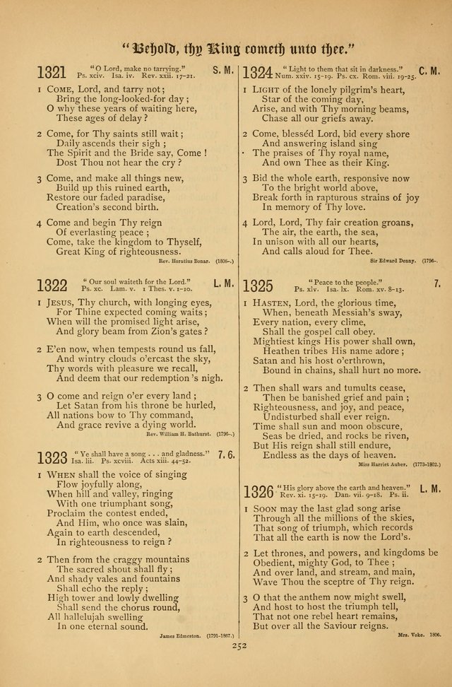 The Clifton Chapel Collection of "Psalms, Hymns, and Spiritual Songs": for public, social and family worship and private devotions at the Sanitarium, Clifton Springs, N. Y. page 252