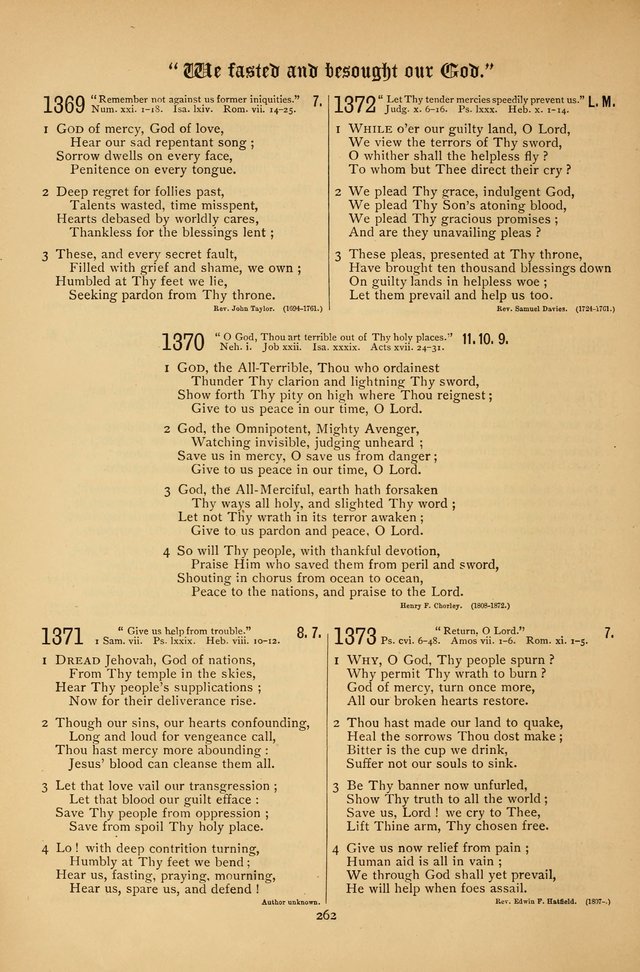 The Clifton Chapel Collection of "Psalms, Hymns, and Spiritual Songs": for public, social and family worship and private devotions at the Sanitarium, Clifton Springs, N. Y. page 262