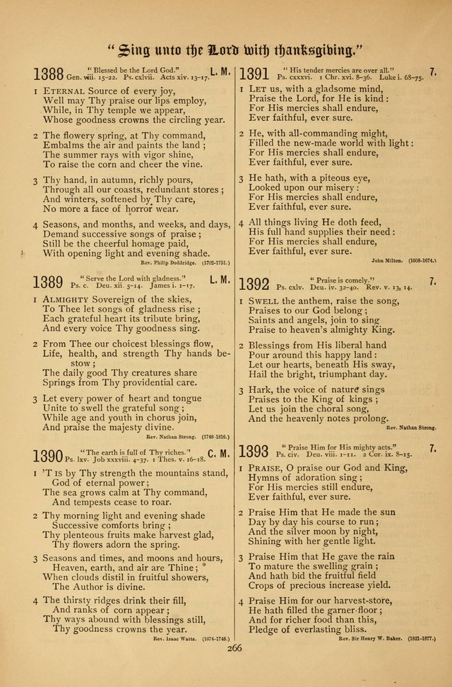 The Clifton Chapel Collection of "Psalms, Hymns, and Spiritual Songs": for public, social and family worship and private devotions at the Sanitarium, Clifton Springs, N. Y. page 266