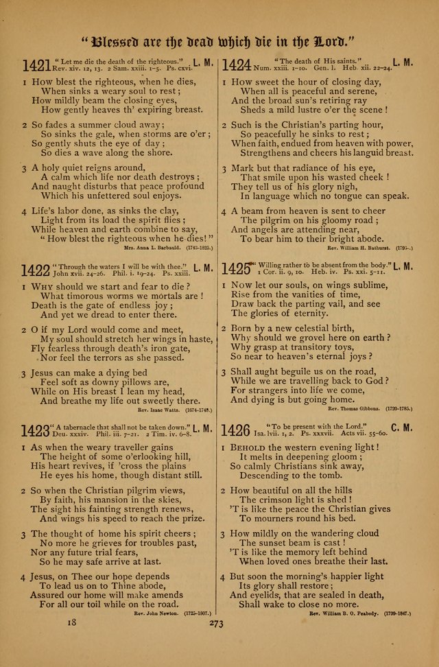 The Clifton Chapel Collection of "Psalms, Hymns, and Spiritual Songs": for public, social and family worship and private devotions at the Sanitarium, Clifton Springs, N. Y. page 273