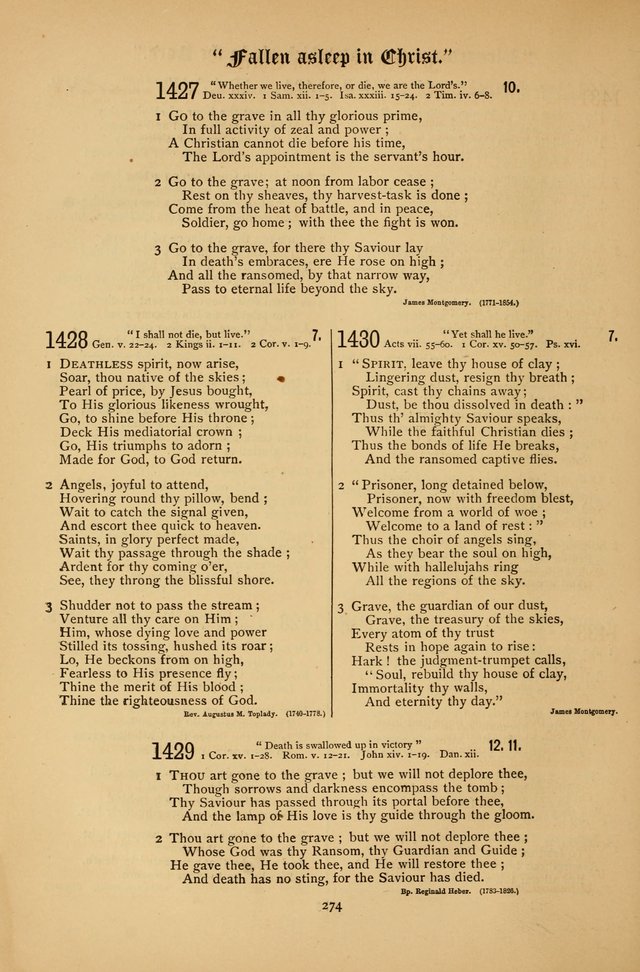 The Clifton Chapel Collection of "Psalms, Hymns, and Spiritual Songs": for public, social and family worship and private devotions at the Sanitarium, Clifton Springs, N. Y. page 274