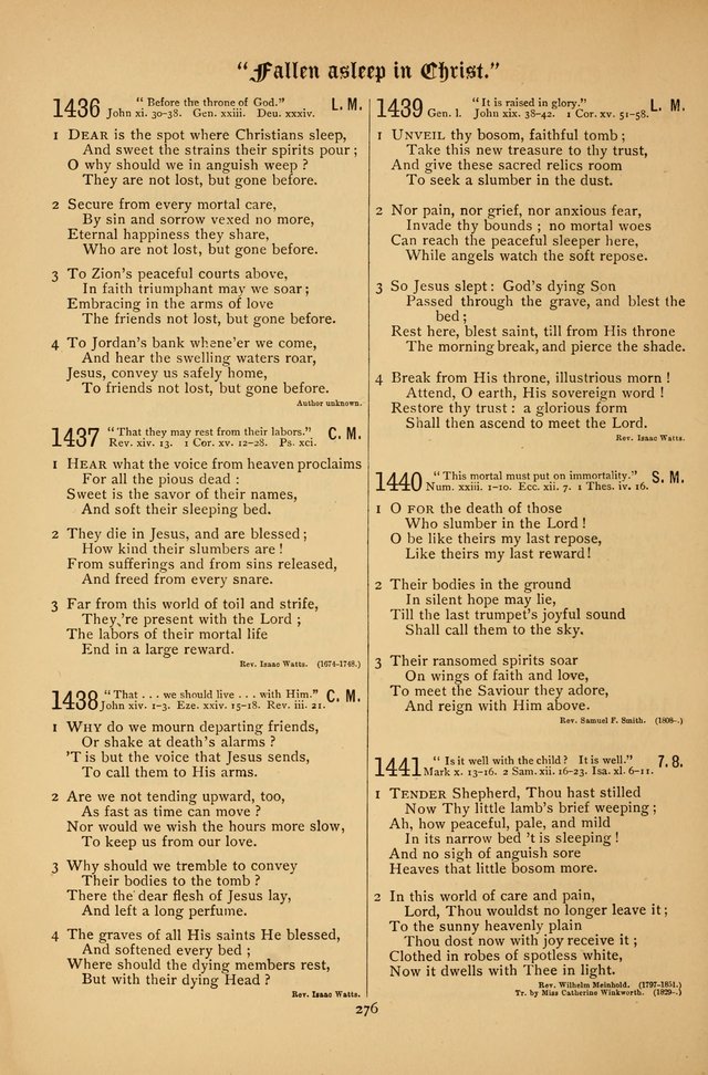 The Clifton Chapel Collection of "Psalms, Hymns, and Spiritual Songs": for public, social and family worship and private devotions at the Sanitarium, Clifton Springs, N. Y. page 276